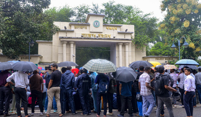 Uproar after cancellation of 22 recruitment exams; candidates stage fierce protest outside Project Bhawan