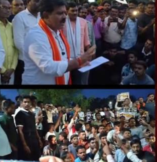 Youths' outrage against the BJP government; massive protest in Kawardha over police recruitment